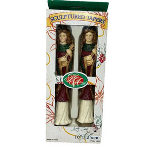 Vintage Tapers Candles Christmas Angels Set of 2 Sculptured
